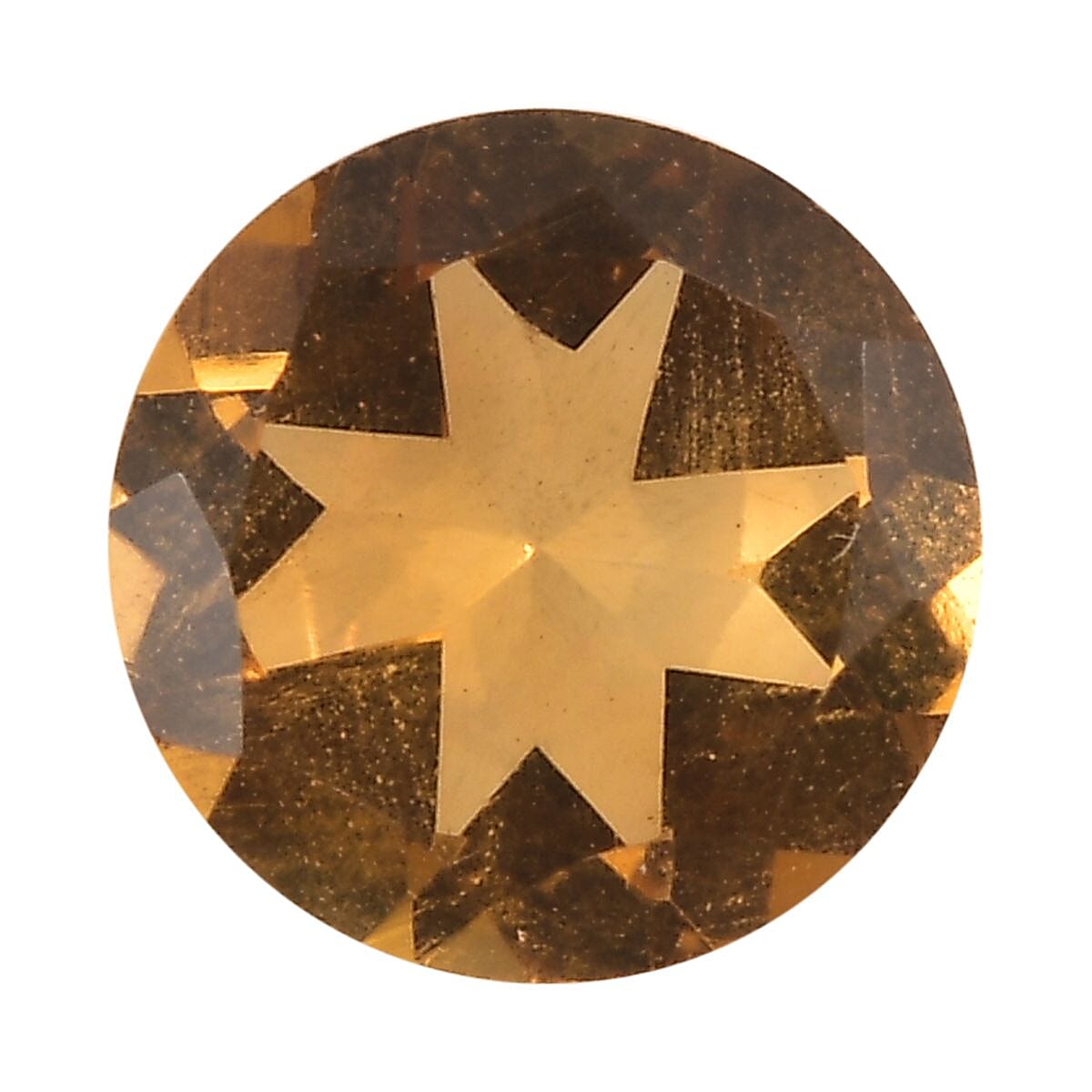 AA Brazilian Citrine (Rnd 6.5 mm) 0.80 ctw Loose Gemstone