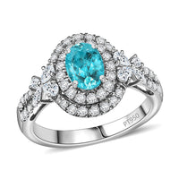Certified and Appraised Rhapsody AAAA Paraiba Tourmaline, Diamond Ring in 950 Platinum 2.00 ctw (Size 11.5) With Free Paraiba Book