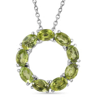 Peridot 3.90 ctw Fancy Necklace in Stainless Steel 20 Inches