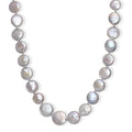 White Freshwater Coin Pearl Necklace in Rhodium Over Sterling Silver 18 Inches - Sticky add to cart bar