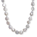 White Freshwater Pearl Fancy Necklace in Rhodium Over Sterling Silver 18 Inches - Sticky add to cart bar