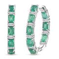 D'Joy Premium Kagem Zambian Emerald and Moissanite 4.00 ctw Earrings in Rhodium Over Sterling Silver - Sticky add to cart bar