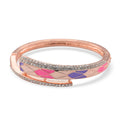 Austrian Crystal Enameled Bangle Bracelet in Rosetone (7.50 In) - Sticky add to cart bar