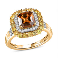 D'Joy Golden Turkizite, Multi Gemstone Ring in 18K Vermeil YG Over Sterling Silver (Size 10.0) 3.25 ctw