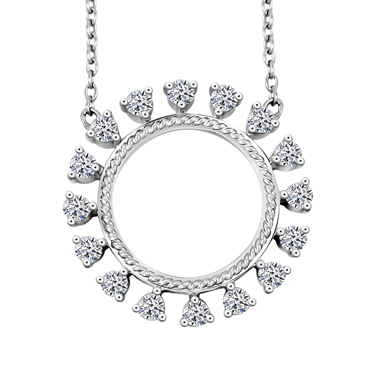Luxuriant Lab Grown Diamond 0.50 ctw Necklace 18-20 Inches in Sterling Silver