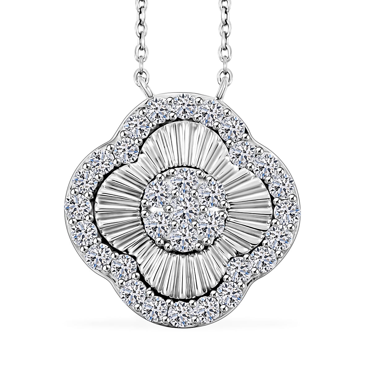 Luxuriant Lab Grown Diamond G SI 1.10 ctw Necklace 18-20 Inches in Sterling Silver