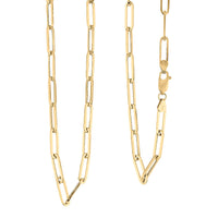 4mm Paper Clip Chain Necklace in 14K Yellow Gold 7.20 Grams 22 Inches