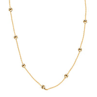 Italian 10K Yellow Gold Beaded Necklace 18 Inches 1.2 Grams