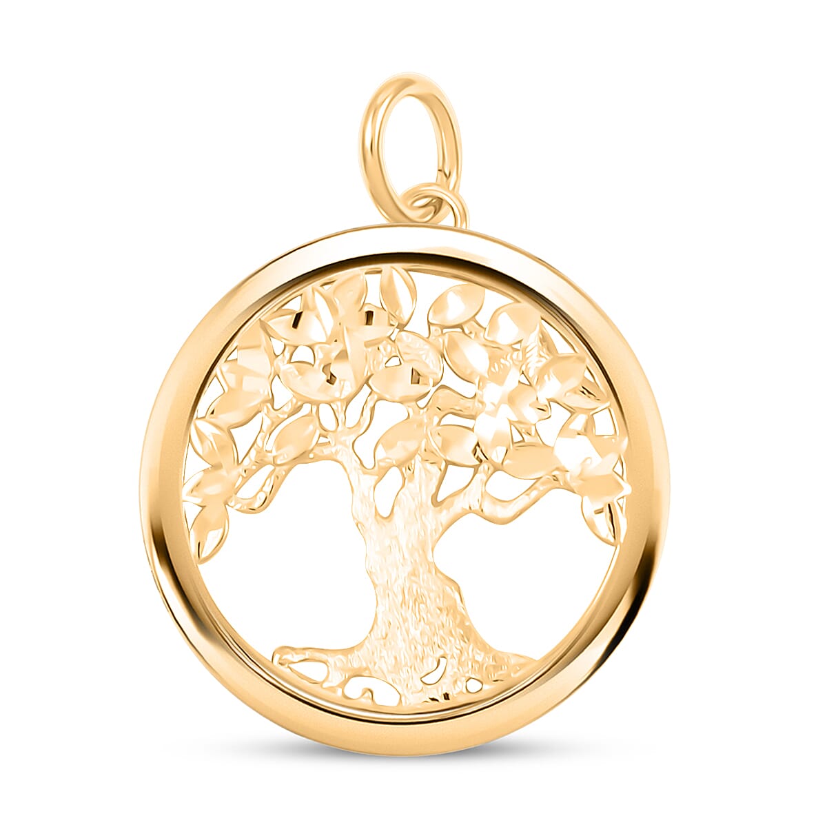 Italian 10K Yellow Gold Tree of life Pendant without Chain 1.2 Grams