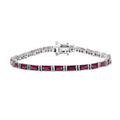 D'Joy Orissa Rhodolite Garnet 11.25 ctw Bracelet in Rhodium Over Sterling Silver (7.25 In) - Sticky add to cart bar