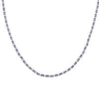 D'Joy Tanzanite, Multi Gemstone Necklace (18 Inches) in Rhodium Over Sterling Silver 14.75 ctw