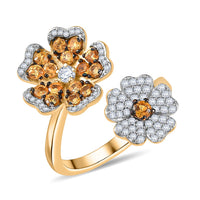D'Joy Tanzanian Mandarin Garnet and Moissanite 1.50 ctw Ring in 18K Vermeil Yellow Gold Over Sterling Silver