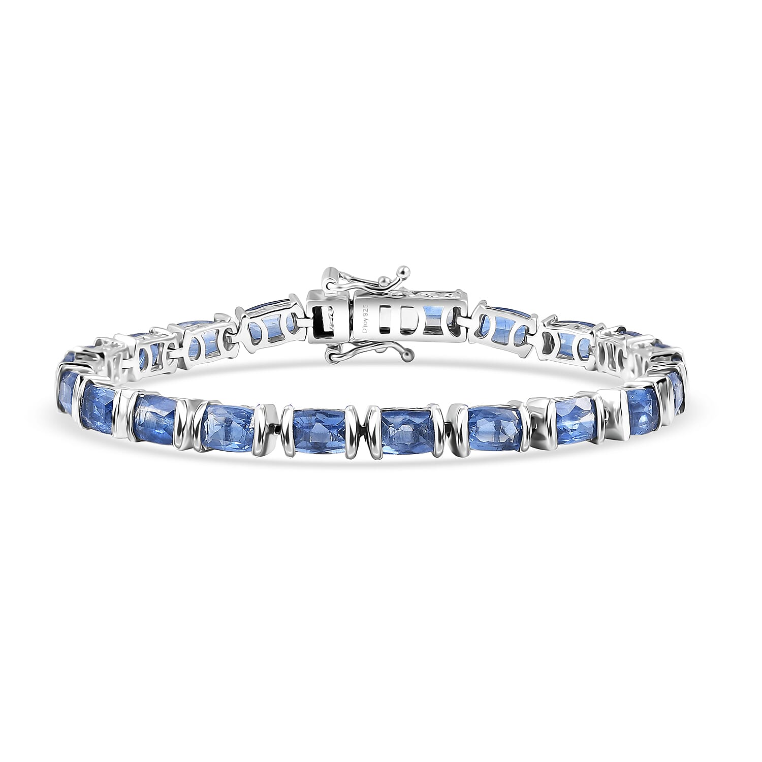 D'Joy Premium Kashmir Kyanite Midnight Heirloom Bracelet in Rhodium Over Sterling Silver (6.50 In) 15.25 ctw