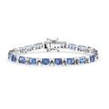 D'Joy Premium Kashmir Kyanite Midnight Heirloom Bracelet in Rhodium Over Sterling Silver (6.50 In) 15.25 ctw - Sticky add to cart bar