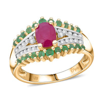 Tanzanite, Multi Gemstone Ring in Rhodium Over Sterling Silver (Size 10.0) 1.90 ctw