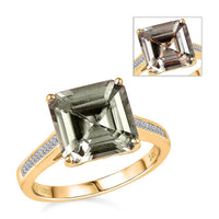 Certified & Appraised Luxoro AAA Turkizite and G-H I2 Diamond Ring in 14K Yellow Gold (Size 10.0) 5.25 ctw (Del. in 10-15 Days)