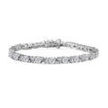 D'Joy Moissanite 13.10 ctw Bracelet in Rhodium Over Sterling Silver (8.00 In) - Sticky add to cart bar