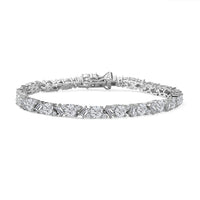 D'Joy Moissanite 13.10 ctw Bracelet in Rhodium Over Sterling Silver (8.00 In)