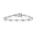Karis White Zircon 2.10 ctw Bamboo Bracelet in Platinum Bond (6.50 In) (Del. in 10-12 Days) - Sticky add to cart bar