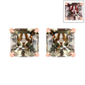 Luxoro Premium Asscher Cut Tanzanite 4.00 ctw Stud Earrings in 14K White Gold - Sticky add to cart bar