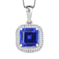 Rhapsody AAAA Tanzanite and E-F VS2 Diamond Pendant in 18K White Gold 2.84 ctw