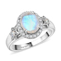 D'Joy Moon Glow Moonstone and White Zircon 2.40 ctw Ring in Rhodium Over Sterling Silver (Size 10.0) - Sticky add to cart bar
