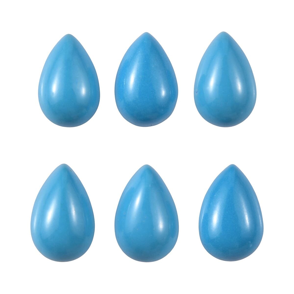 Set of 6 Blue Howlite (Pear 6x4 mm) 2.04 ctw Loose Gemstone