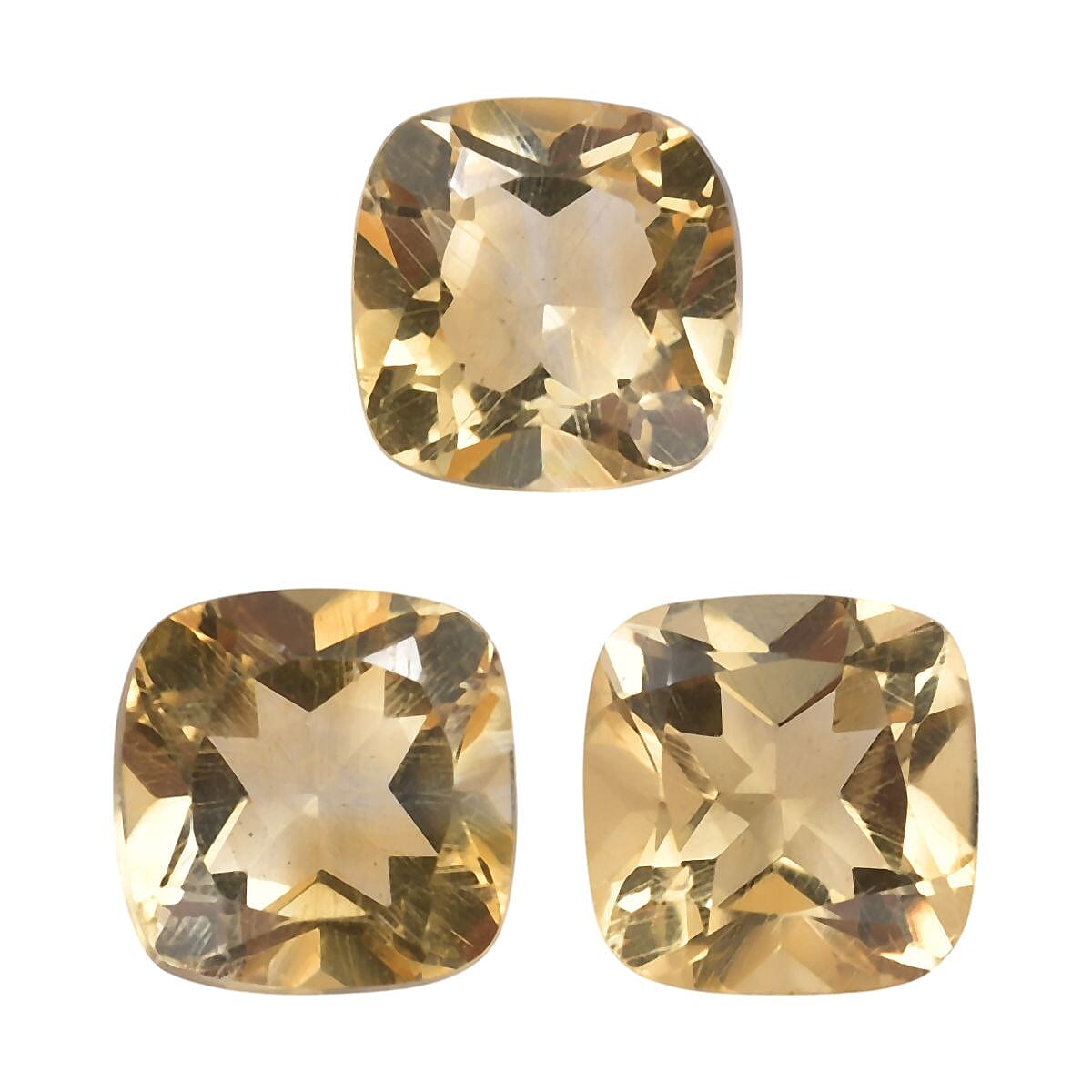 Citrine Set of 3 (Cush 6x6 mm) 2.38 ctw Loose Gemstone