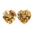 Citrine Set of 2 (Hrt 8 mm) 2.59 ctw Loose Gemstone - Sticky add to cart bar