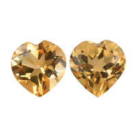 Citrine Set of 2 (Hrt 8 mm) 2.59 ctw Loose Gemstone