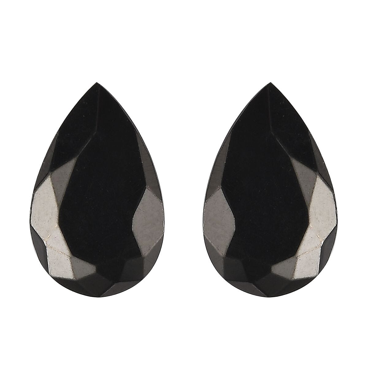 Silver Shungite Set of 2 (Pear 8x5 mm) 0.67 ctw Loose Gemstone