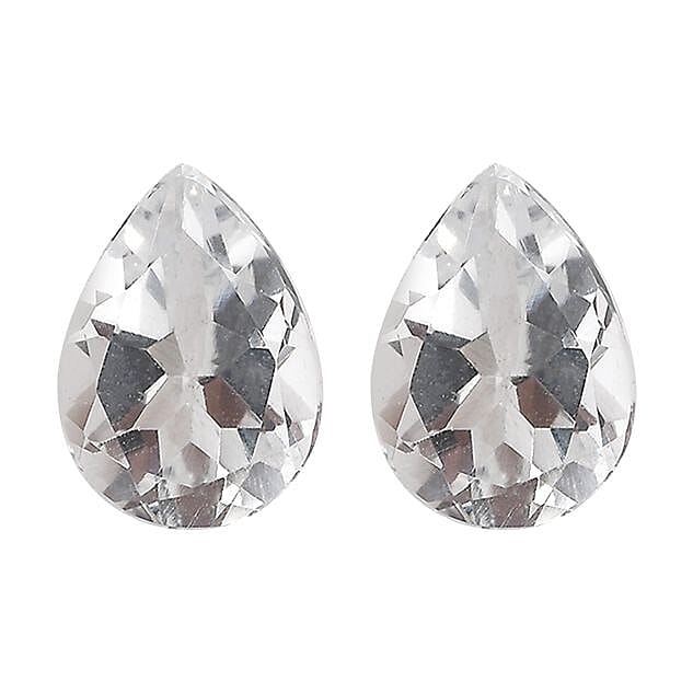 White Topaz Set of 2 (Pear 7x5 mm) 1.41 ctw Loose Gemstone
