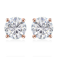 J Francis Embellished with Zirconia by Swarovski 1.70 ctw Solitaire Stud Earrings in 18K Vermeil Rose Gold Over Sterling Silver