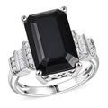 Karis Thai Black Spinel and White Zircon 12.25 ctw Ring Platinum Bond (Size 10.0) - Sticky add to cart bar