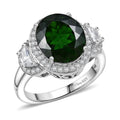 D'Joy Premium Chrome Diopside, Moissanite Ring in Rhodium Over Sterling Silver (Size 10.0) 5.90 ctw - Sticky add to cart bar