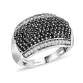Karis Thai Black Spinel and White Zircon 1.65 ctw Ring in Platinum Bond (Size 10.0) - Sticky add to cart bar