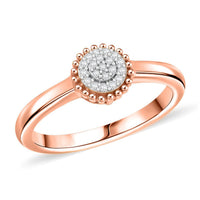 D'Joy White Diamond Ring in 18K Vermeil YG Over Sterling Silver (Size 10.0) 0.10 ctw