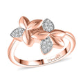 D'Joy Diamond 0.10 ctw Floral Ring in 18K Vermeil Rose Gold Over Sterling Silver (Size 10.0) - Sticky add to cart bar