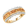 D'Joy Tanzanian Mandarin Garnet, Moissanite Crown Band Ring in 18K Vermeil YG Over Sterling Silver (Size 10.0) 1.90 ctw - Sticky add to cart bar