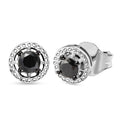D'Joy Black Diamond (IR) Solitaire Stud Earrings in Rhodium Over Sterling Silver 0.35 ctw - Sticky add to cart bar