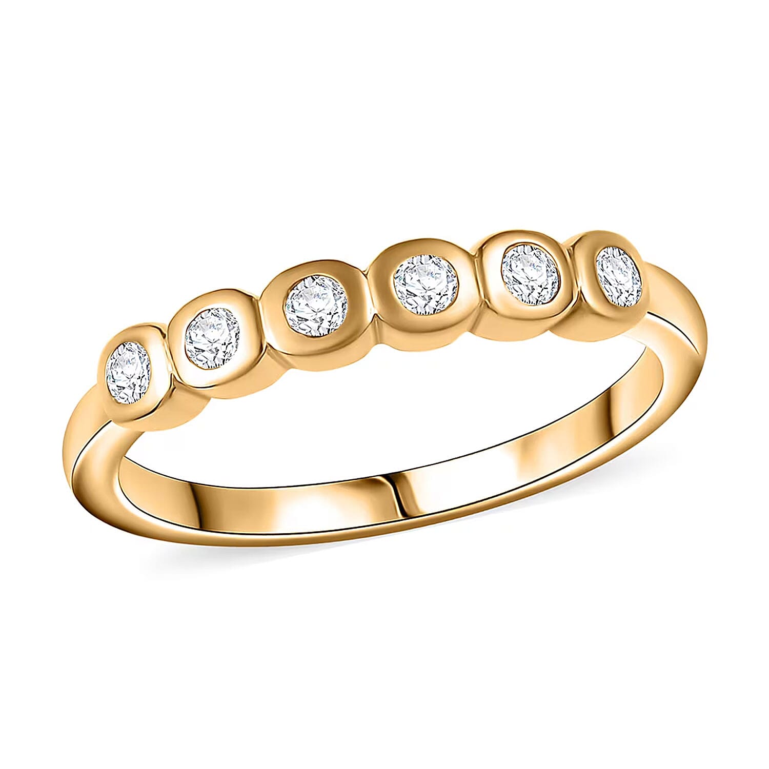 Luxuriant Diamond Lab Grown Diamond Ring in 18K Vermeil YG Over Sterling Silver 0.25 ctw