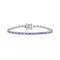 Tanzanite Bracelet in Rhodium Over Sterling Silver (7.0 In) 7.70 ctw