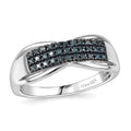 D'Joy Blue Diamond (IR) Ring in Rhodium Over Sterling Silver (Size 10.0) 0.15 ctw - Sticky add to cart bar