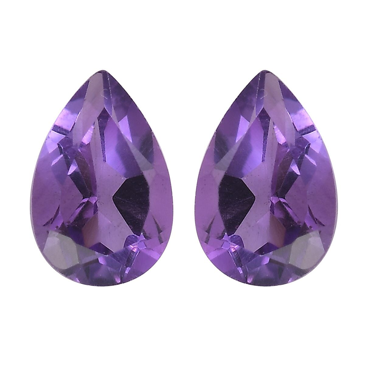 African Amethyst Set of 2 (Pear 6x4 mm) 0.71 ctw Loose Gemstone