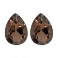 Brazilian Smoky Quartz Set of 2 (Pear 7x5 mm) 1.05 ctw Loose Gemstone - Sticky add to cart bar