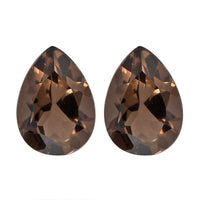 Brazilian Smoky Quartz Set of 2 (Pear 7x5 mm) 1.05 ctw Loose Gemstone