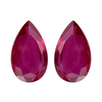 Niassa Ruby (FF) Set of 2 (Pear 5x3 mm) 0.52 ctw Loose Gemstone
