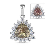 AAA Turkizite and Luxuriant Lab Grown Diamond G-H SI 1.80 ctw Pendant without Chain in 950 Platinum
