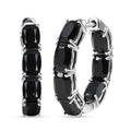 Karis Thai Black Spinel 16.60 ctw Inside-out Hoop Earrings in Platinum Bond - Sticky add to cart bar