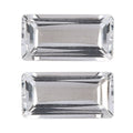 White Topaz Set of 2 (Bgt 7x3.5 mm) 1.35 ctw Loose Gemstone - Sticky add to cart bar